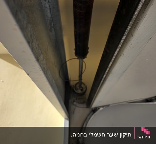 מנגנון קפיץ ומסילה של שער הרמה חשמלי
